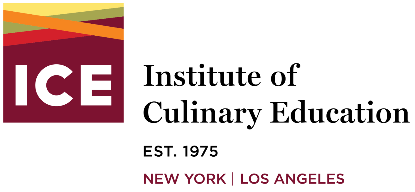 Logo for the Institute of Culinary Education (ICE), established in 1975 with locations in New York and Los Angeles.